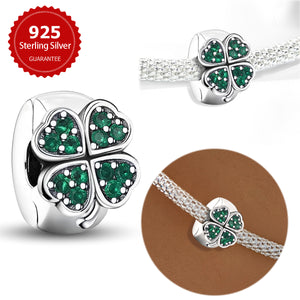 925 Sterling silver four-leaf clover charm bead