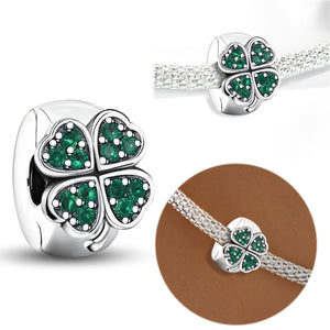 925 Sterling silver four-leaf clover charm bead