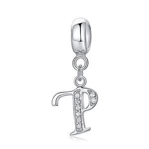 925 Sterling silver letter charm bead