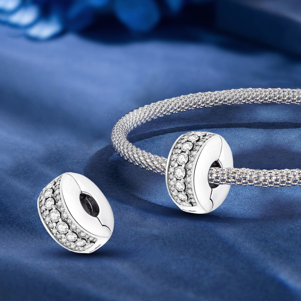 925 Sterling silver round  charm bead