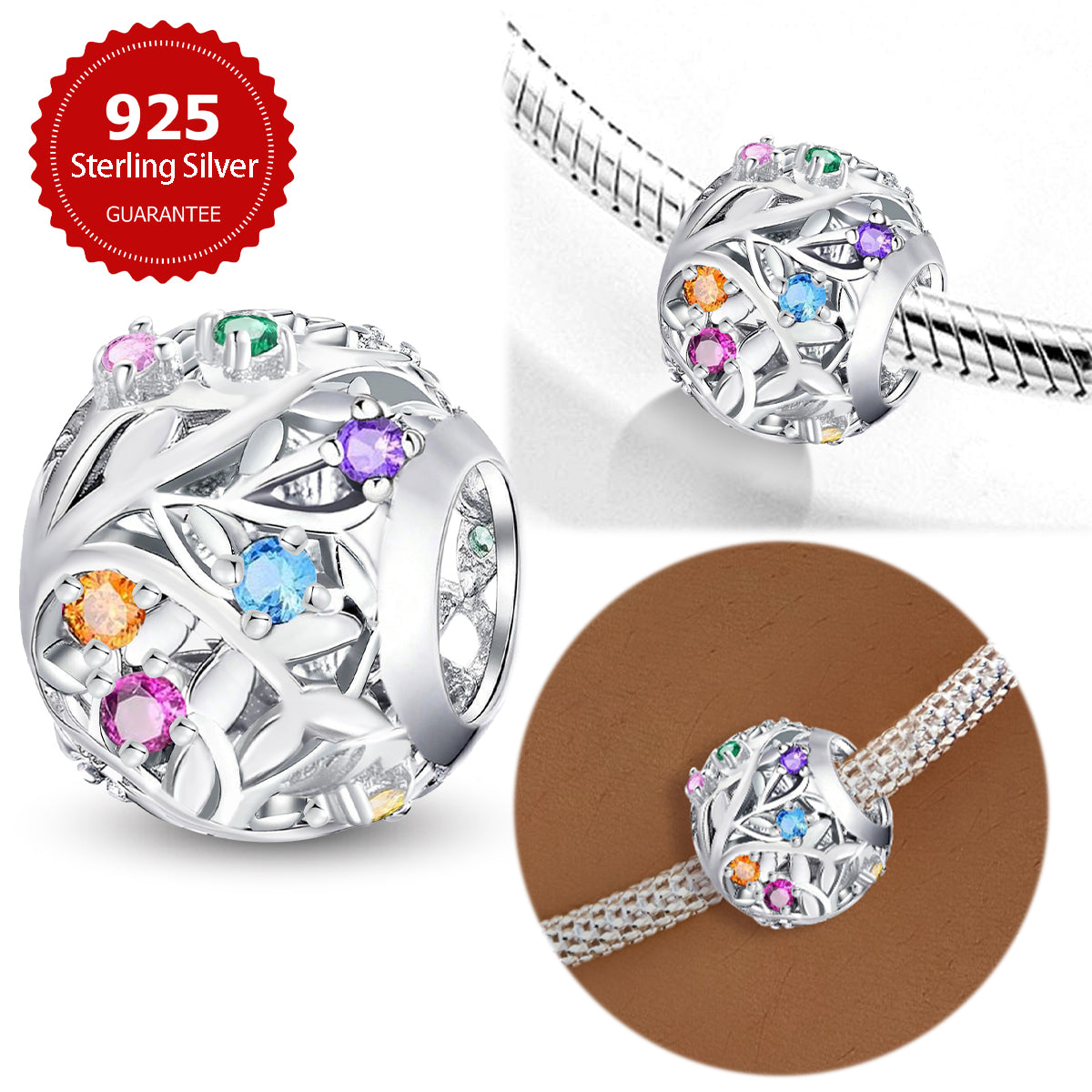 925 Sterling silver charm bead