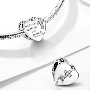 925 Sterling silver heart  charm bead