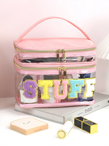 PVC transparent embroidered storage bag
