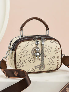 Versatile Shoulder Bag for Women: Retro Crossbody with Wide Strap & Bear Charm - 9 Colours