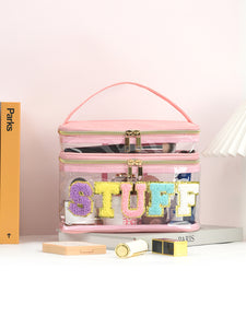 PVC transparent embroidered storage bag