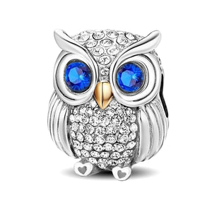 **Owl Beads | Platinum and Yellow Gold | Exquisite Zircon Inlay**