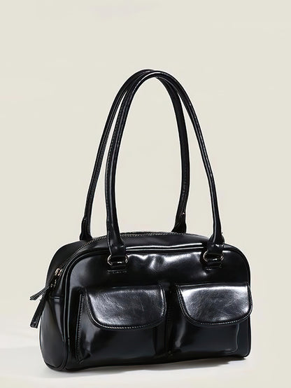 Minimalist Underarm Tote - Compact Commuter Bag with Hidden Compartment - 2 Colours
