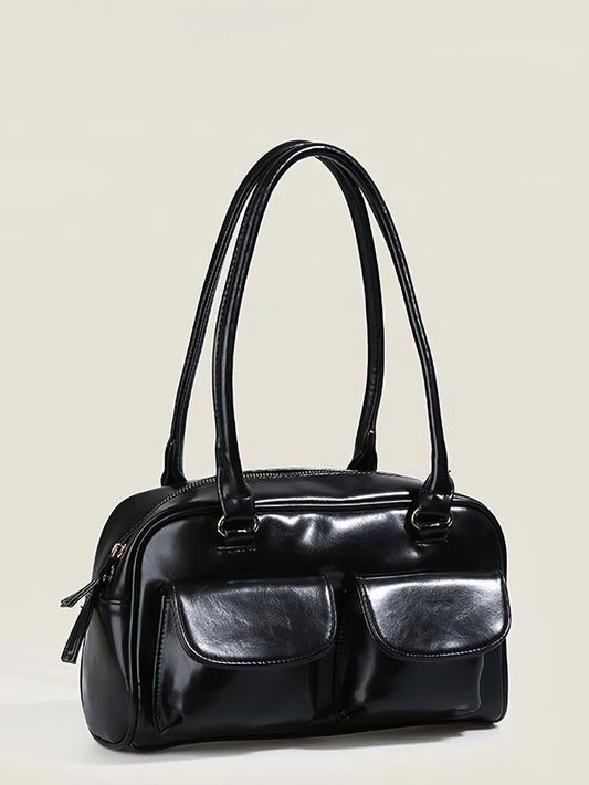 Minimalist Underarm Tote - Compact Commuter Bag with Hidden Compartment - 2 Colours
