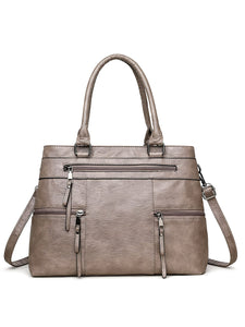 Elegant and Spacious PU Tote Bag for Every Occasion - 4 Colors