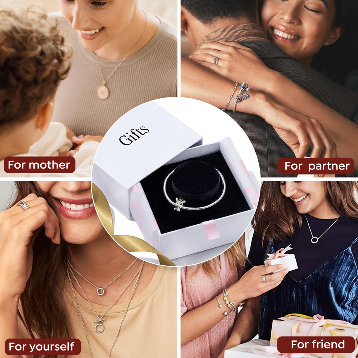 925 Sterling silver giraffe charm bead