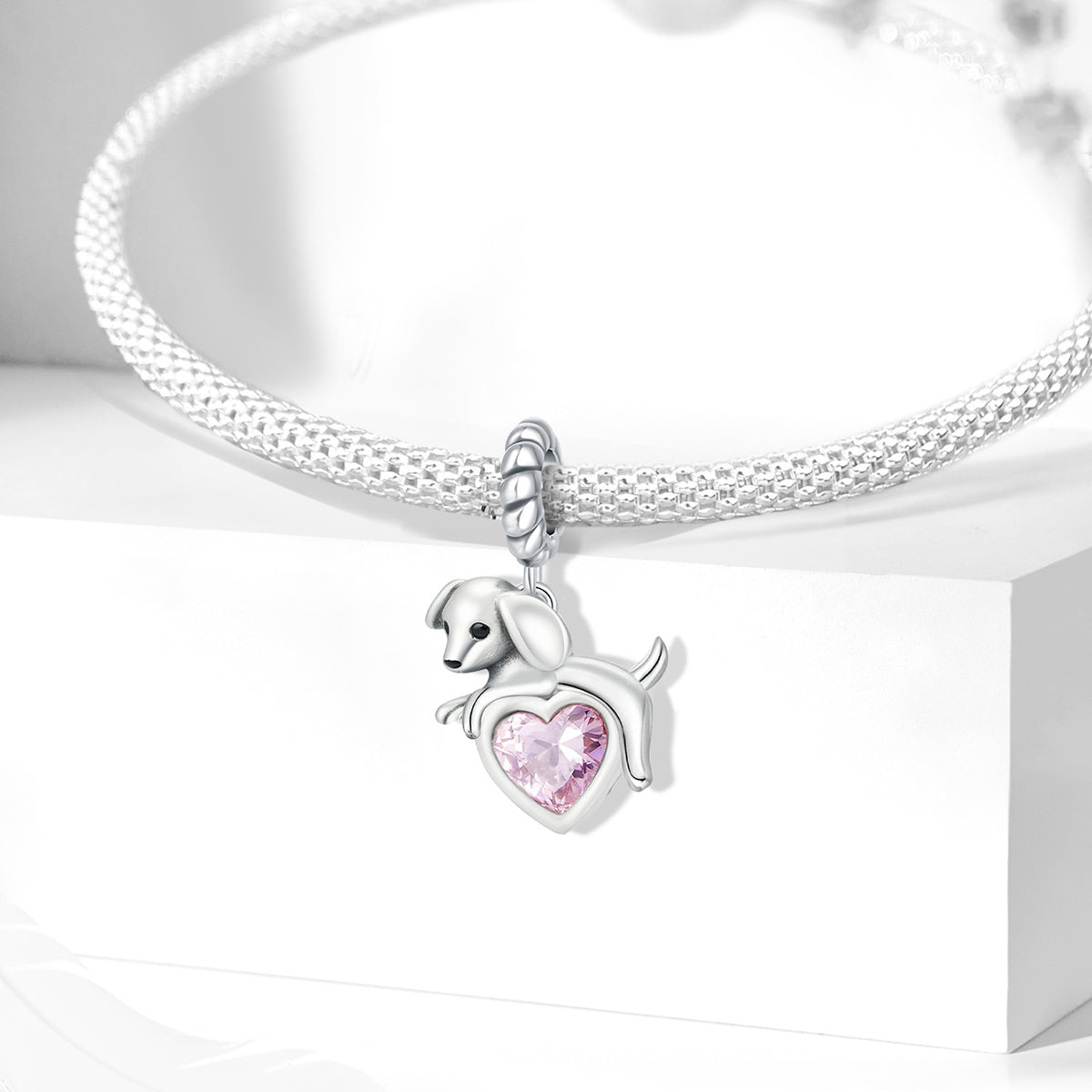 925 Sterling silver dog bead