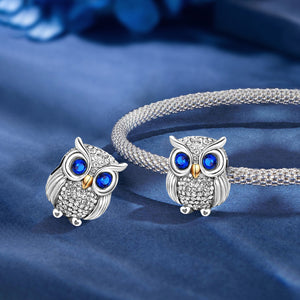 **Owl Beads | Platinum and Yellow Gold | Exquisite Zircon Inlay**