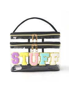 PVC transparent embroidered storage bag