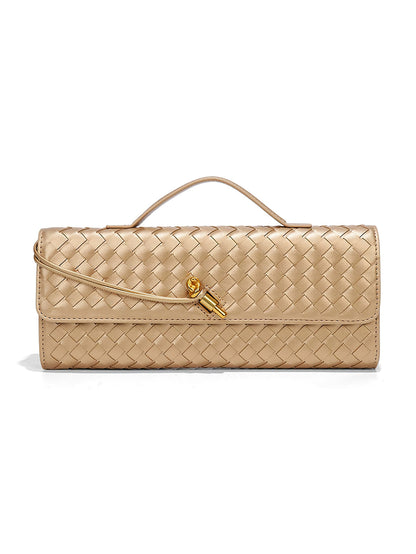Vintage Woven Clutch Bag: Retro Accordion Crossbody for Evening & Daily Use - 16 Colours