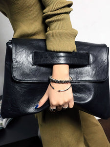 Stylish and Spacious Black PU Women's Handbag