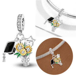 925 Sterling silver sunflower charm bead