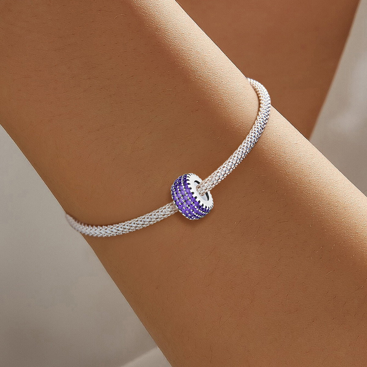 925 Sterling silver round charm bead