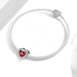 925 Sterling silver heart charm bead