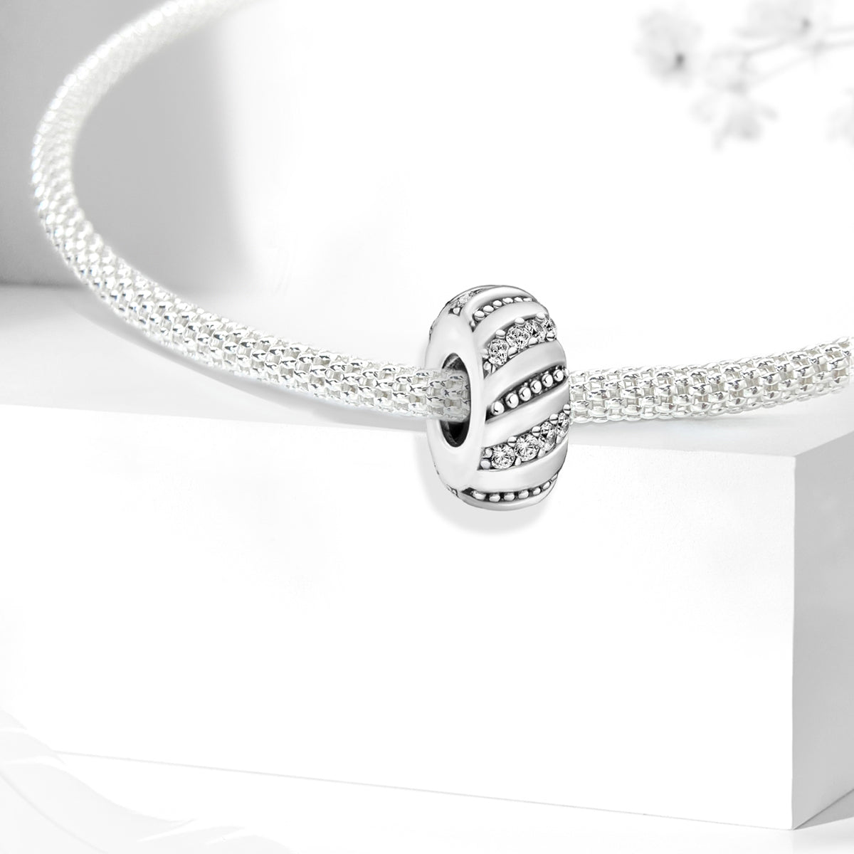 925 Sterling silver round  charm bead