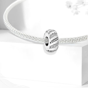 925 Sterling silver round  charm bead