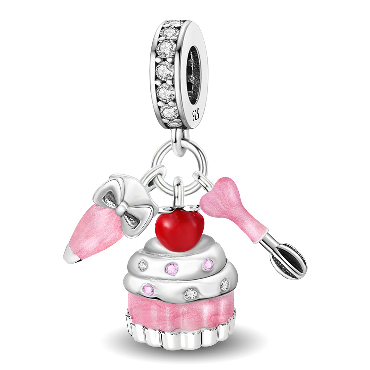 925 Sterling silver cake charm bead