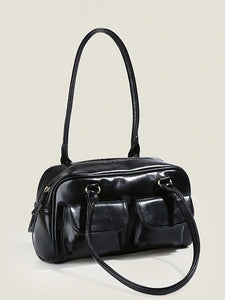 Minimalist Underarm Tote - Compact Commuter Bag with Hidden Compartment - 2 Colours