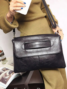 Stylish and Spacious Black PU Women's Handbag