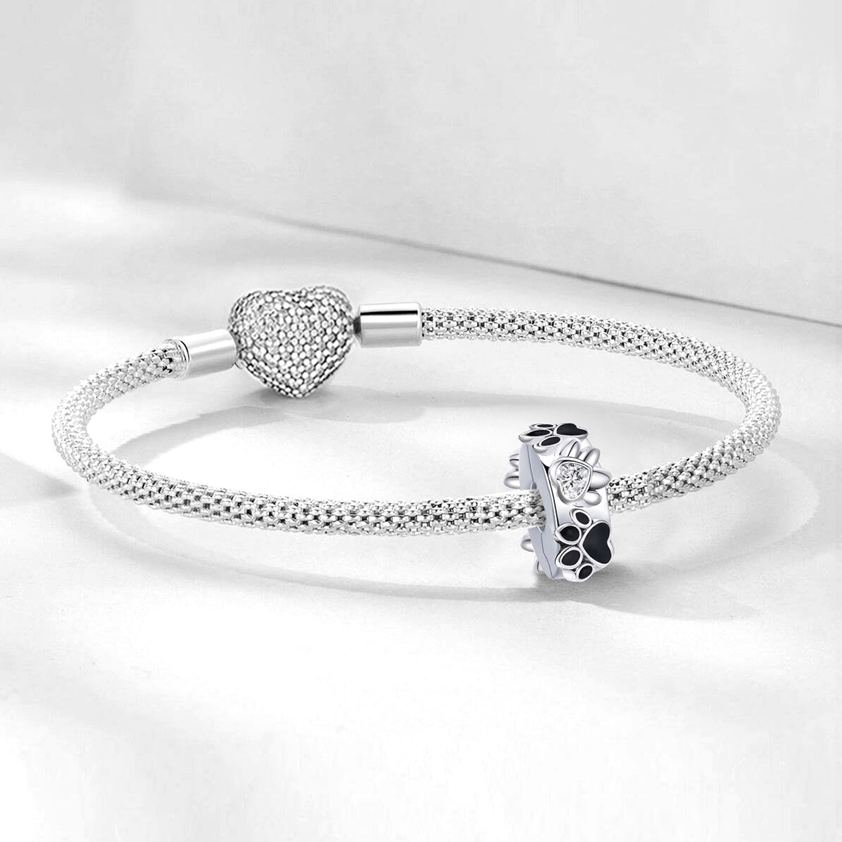 925 Sterling silver rose charm bead