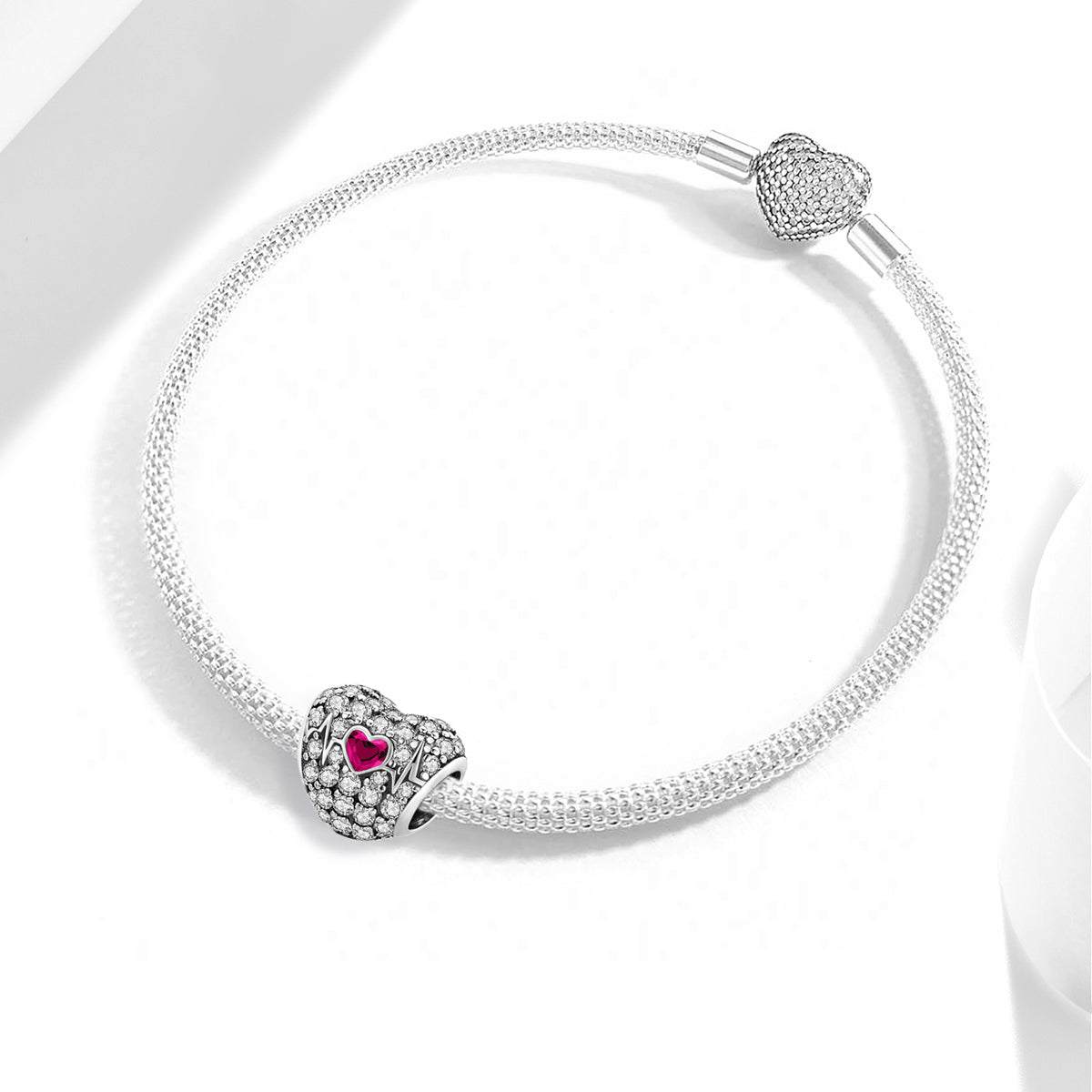 925 Sterling silver heart charm bead