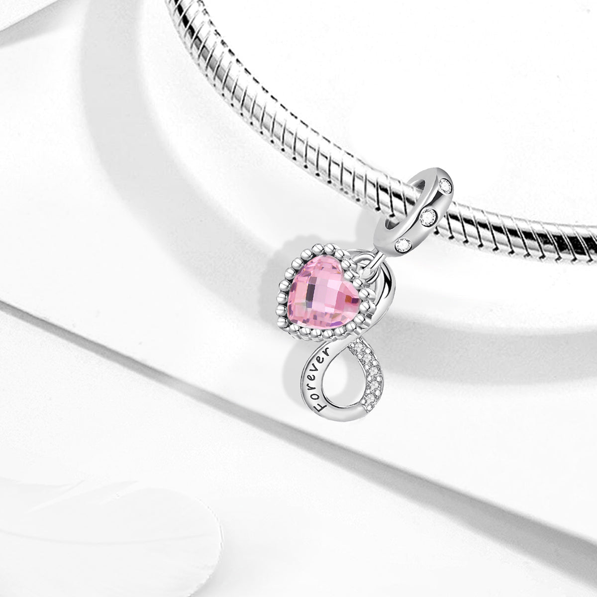 925 Sterling silver heart  charm bead