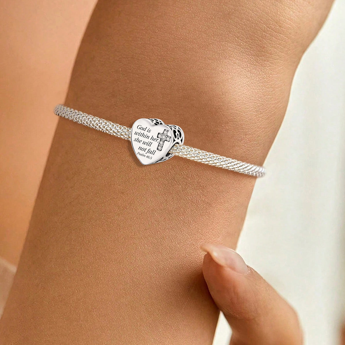 925 Sterling silver heart  charm bead