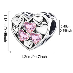 **Black and Pink Heart-Shaped Beads | Couple Jewelry | 4.48mm Standard Aperture**