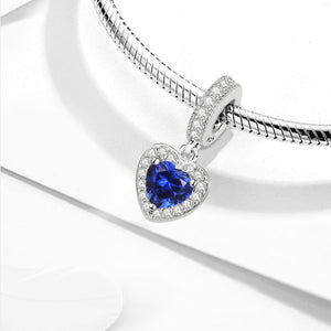 925 Sterling silver heart  charm bead