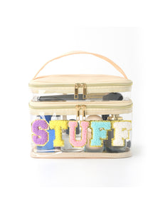 PVC transparent embroidered storage bag