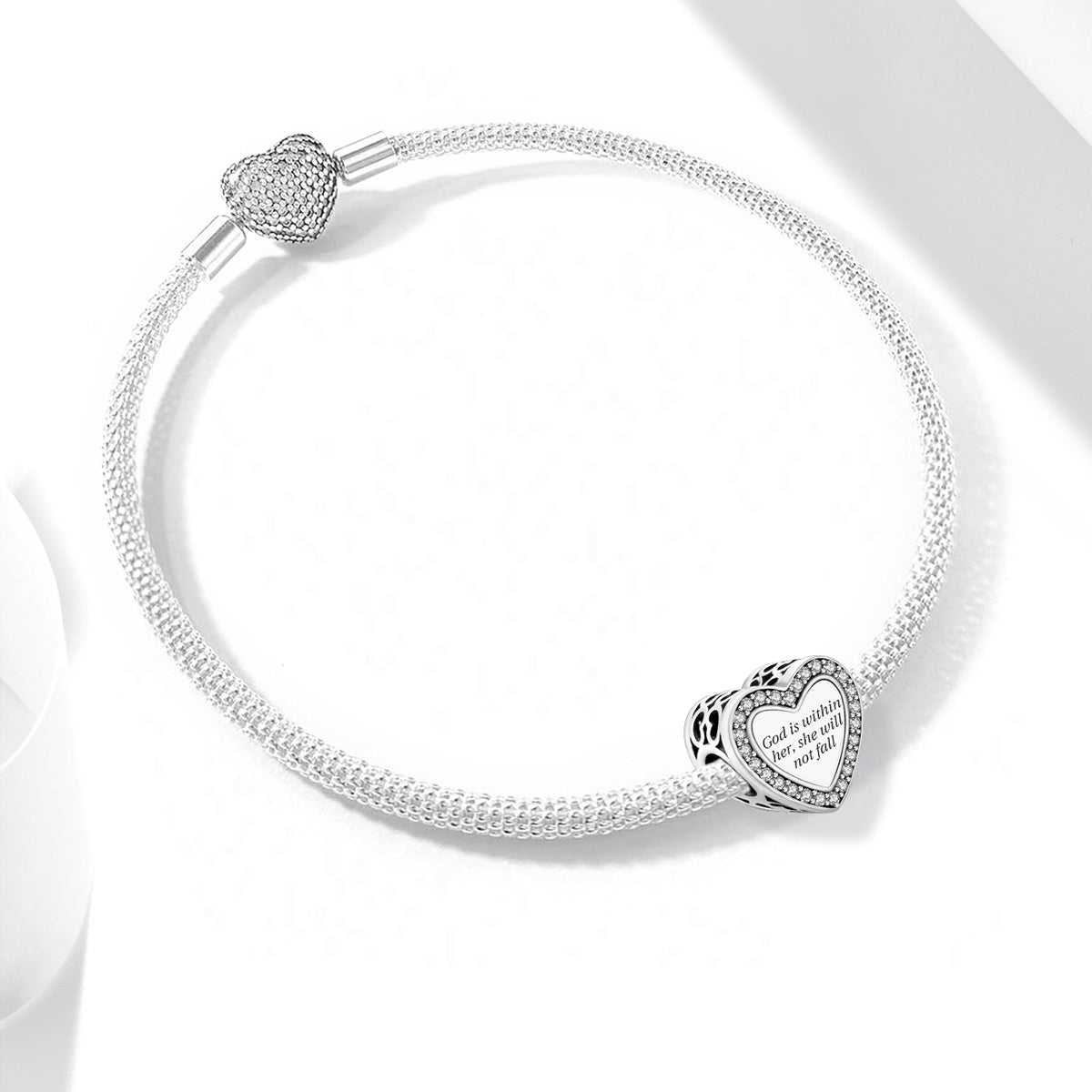 925 Sterling silver heart charm bead