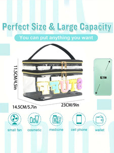 PVC transparent embroidered storage bag