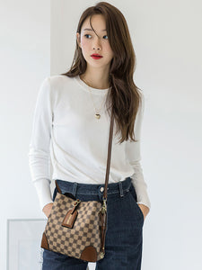 Retro Checkered Bucket Bag: Vintage-Inspired Crossbody for Women  - 2 Colours