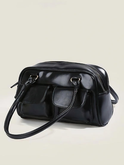 Minimalist Underarm Tote - Compact Commuter Bag with Hidden Compartment - 2 Colours