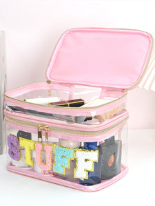 PVC transparent embroidered storage bag