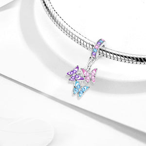 925 Sterling silver butterfly charm bead