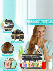 PVC transparent embroidered storage bag