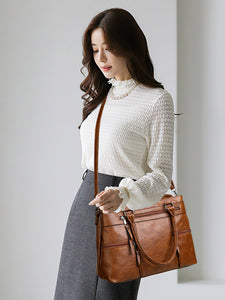 Elegant and Spacious PU Tote Bag for Every Occasion - 4 Colors