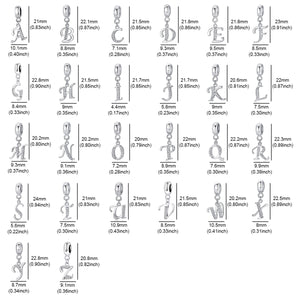 925 Sterling silver letter charm bead