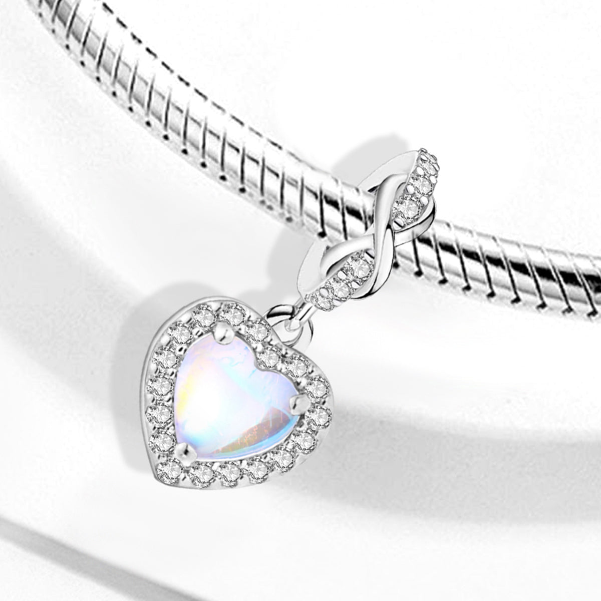 925 Sterling silver heart  charm bead