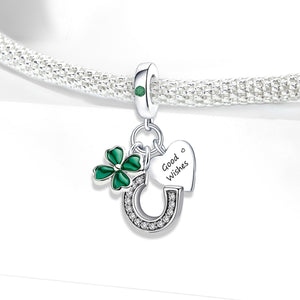 925 Sterling silver four-leaf clover charm bead