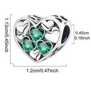 925 Sterling silver heart  charm bead
