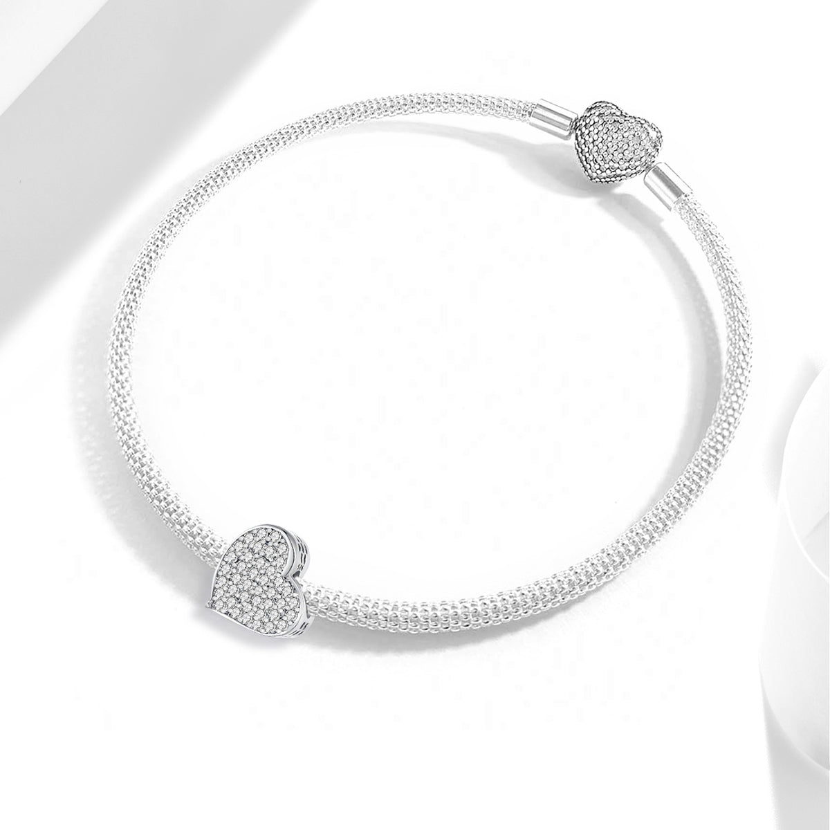 925 Sterling silver heart  charm bead