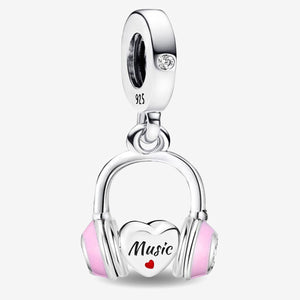 **Earphone Charm | Black Foam + White Zirconia | Trendy Design**