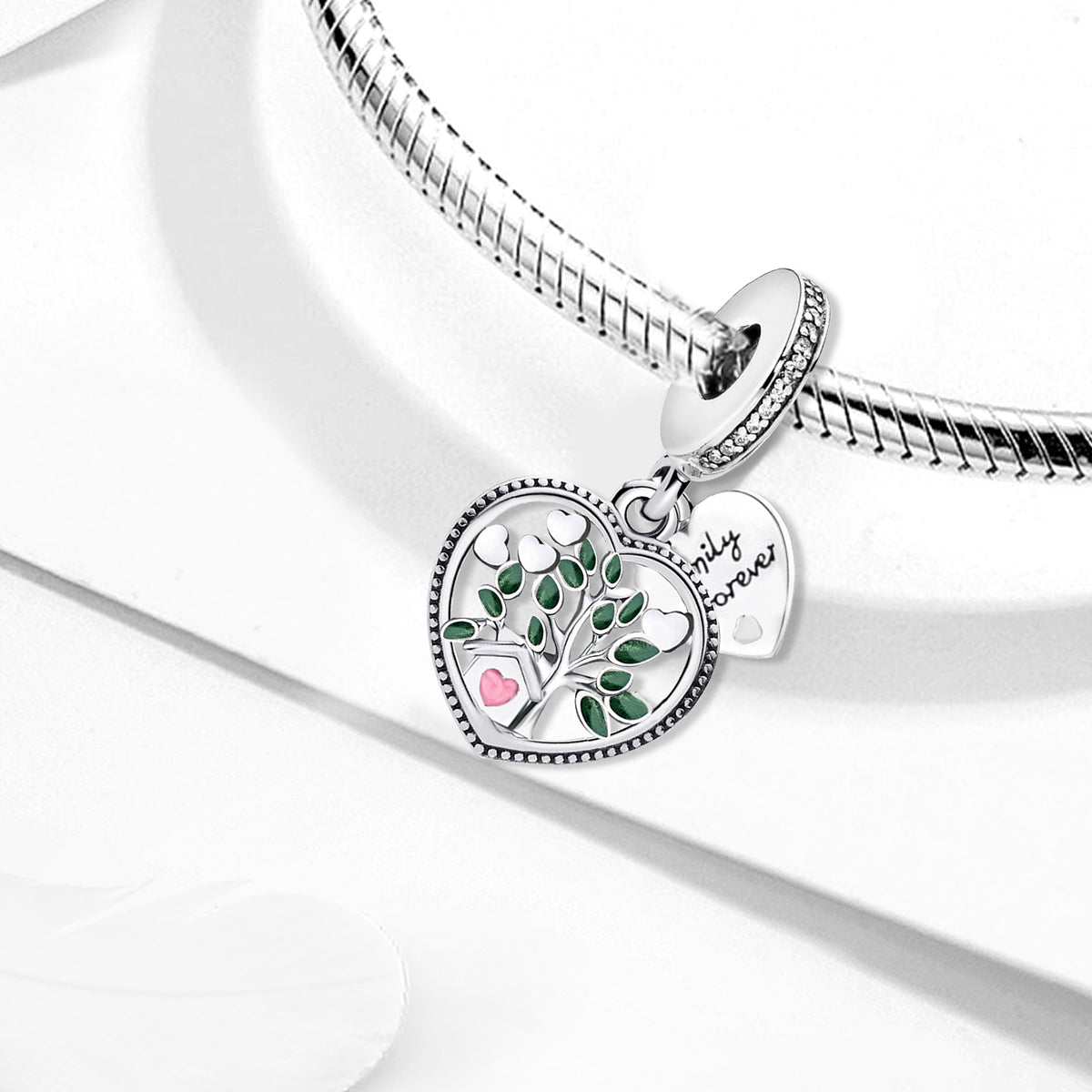 925 Sterling silver heart  charm bead