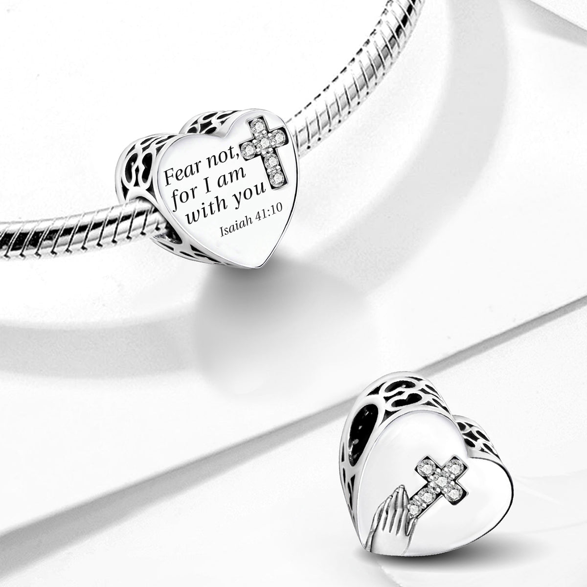 925 Sterling silver heart  charm bead